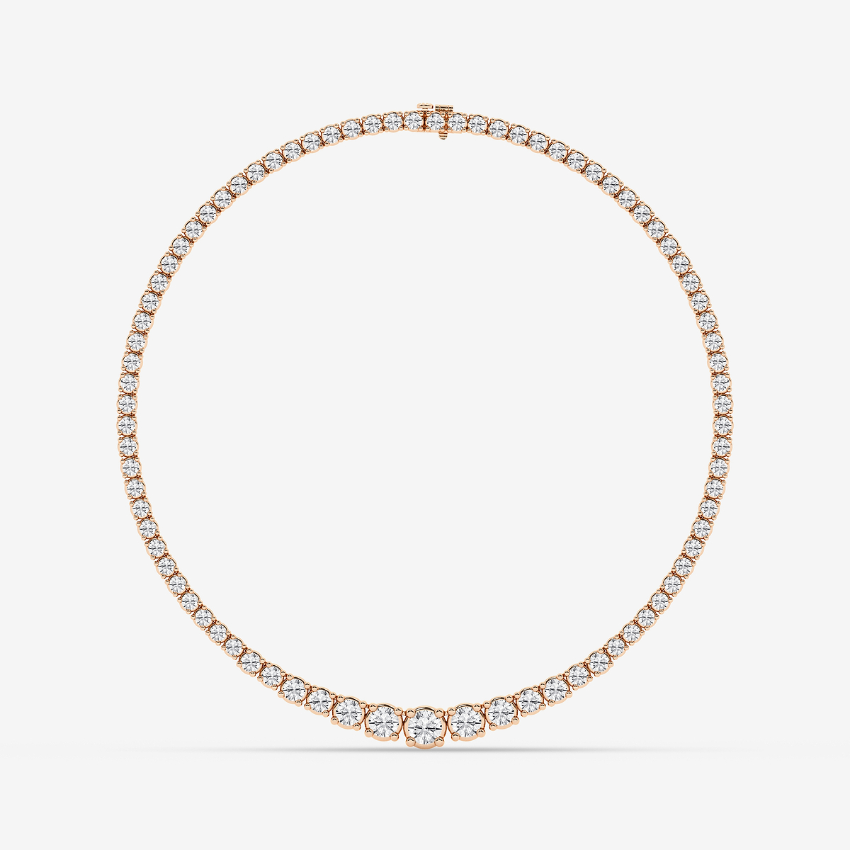 Additional Image 3 for  20 ctw Round Lab Grown Diamond Four Prong Graduated Tennis Necklace